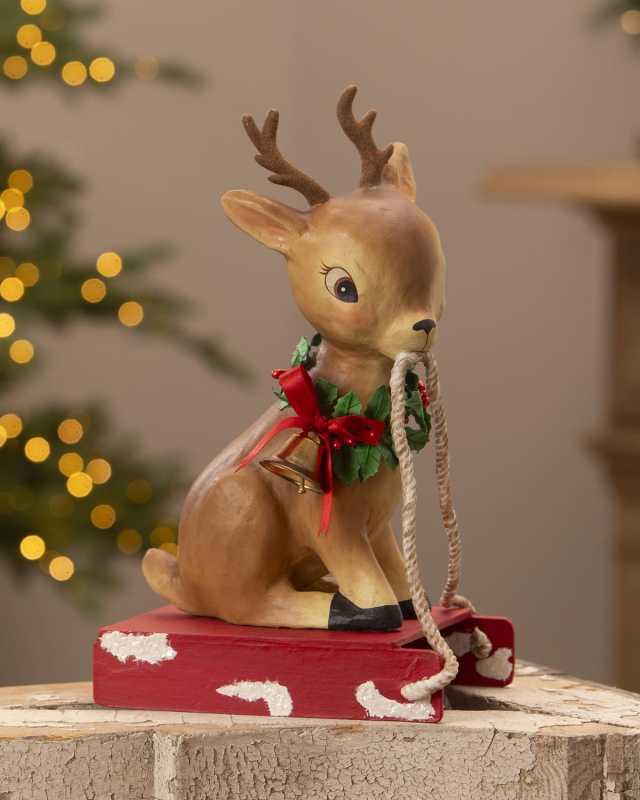 Reindeer On Sled Christmas Decor